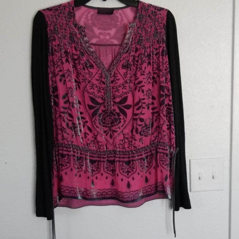 NWOT Hale Bob velvet blouse